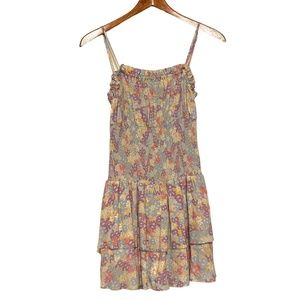 Rays for Days NWT Lilac Bloom Floral Tiered Ruffle Romper Mini Dress Size S‎